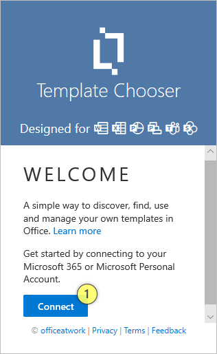 Template Chooser Welcome Page