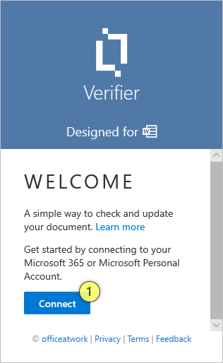 Verifier Welcome Page