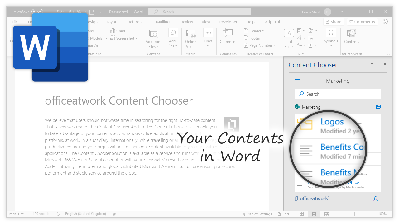 Content Chooser for Office, Word