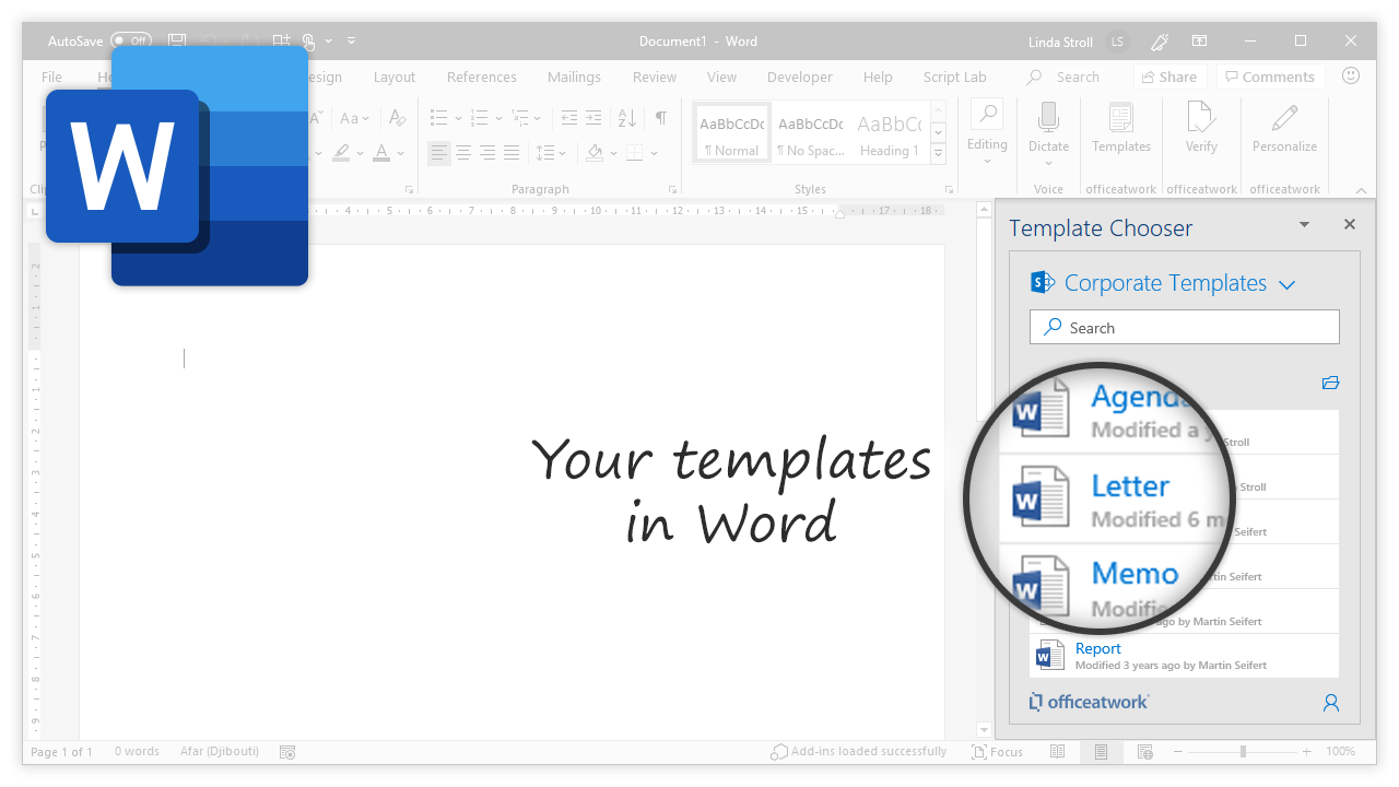 Template Chooser for Office, Word